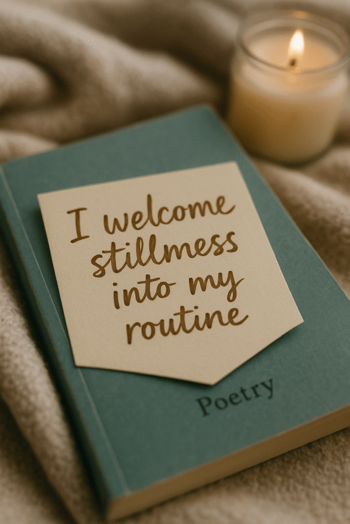 I welcome stillness into my routine
