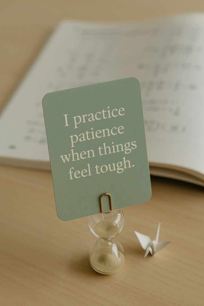 I practice patience when things feel tough.