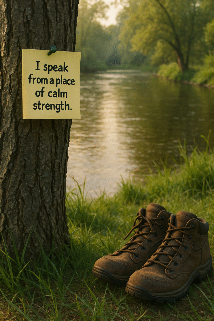 I speak from a place of calm strength.