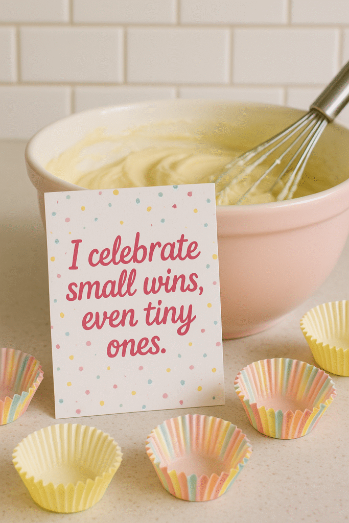 I celebrate small wins, even tiny ones.
