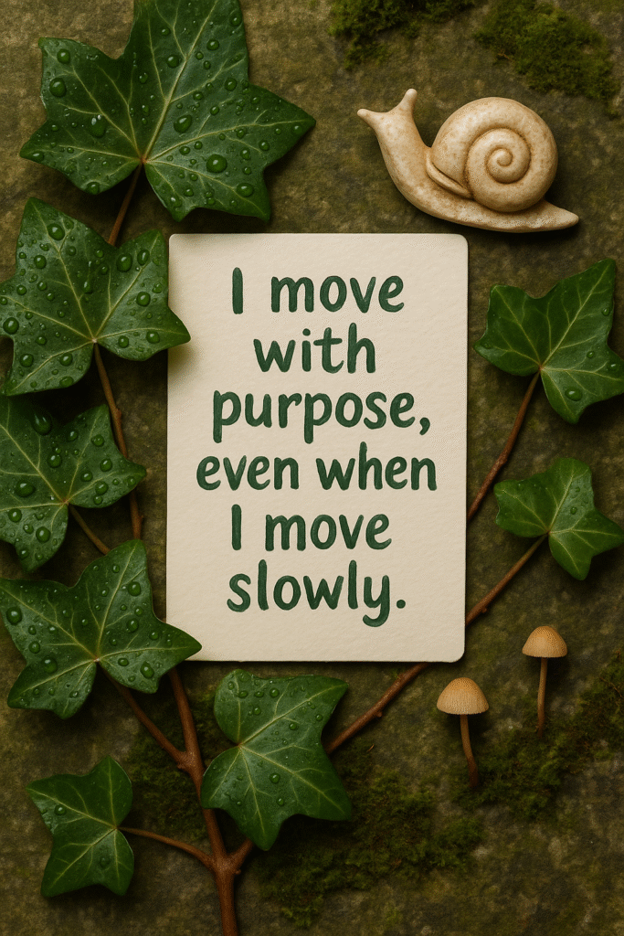 I move with purpose, even when I move slowly.