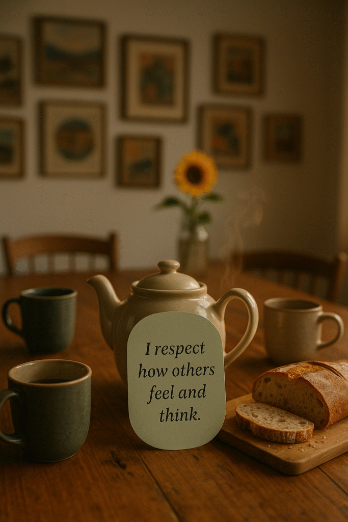 I respect how others feel and think.