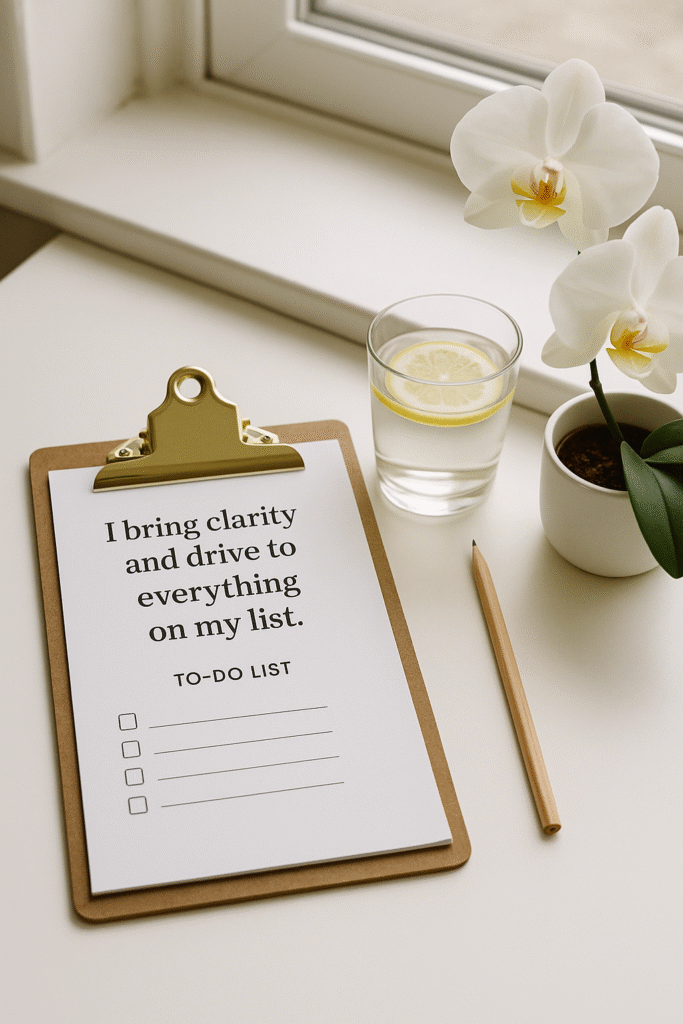 I bring clarity and drive to everything on my list.