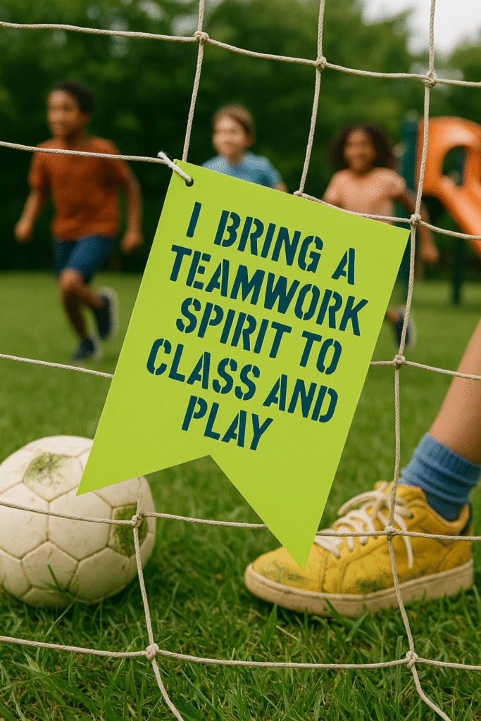 I bring a teamwork spirit to class and play