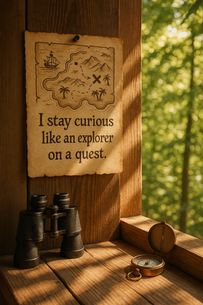 I stay curious like an explorer on a quest.