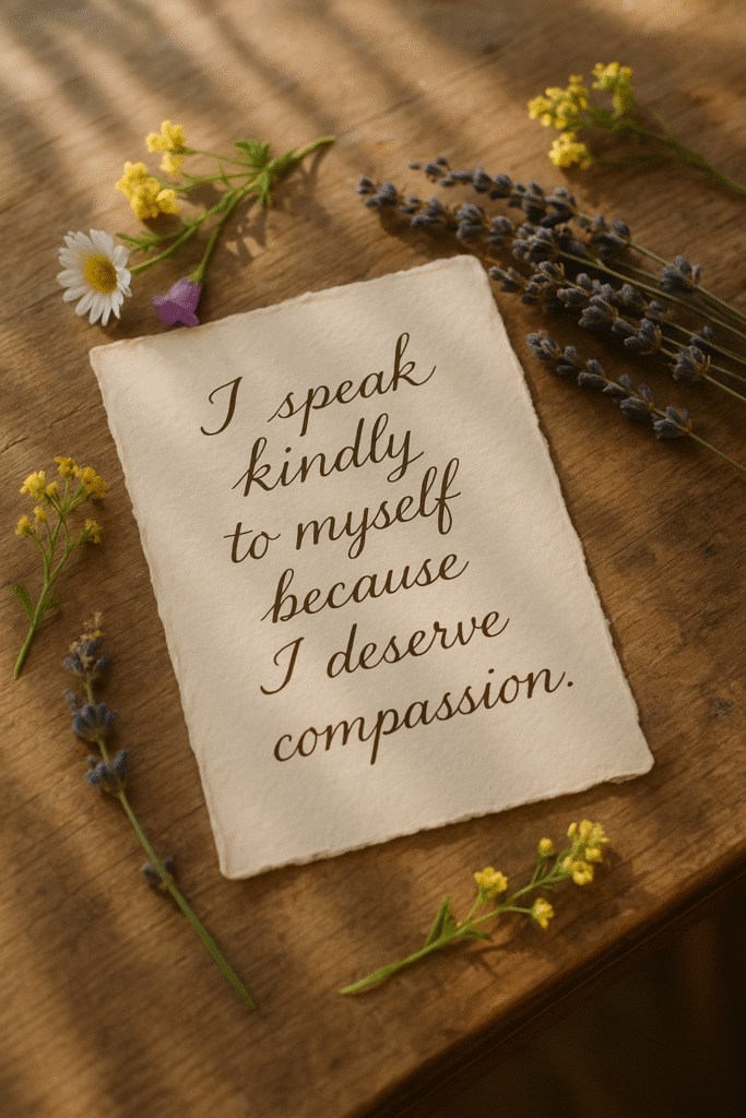 I speak kindly to myself because I deserve compassion.