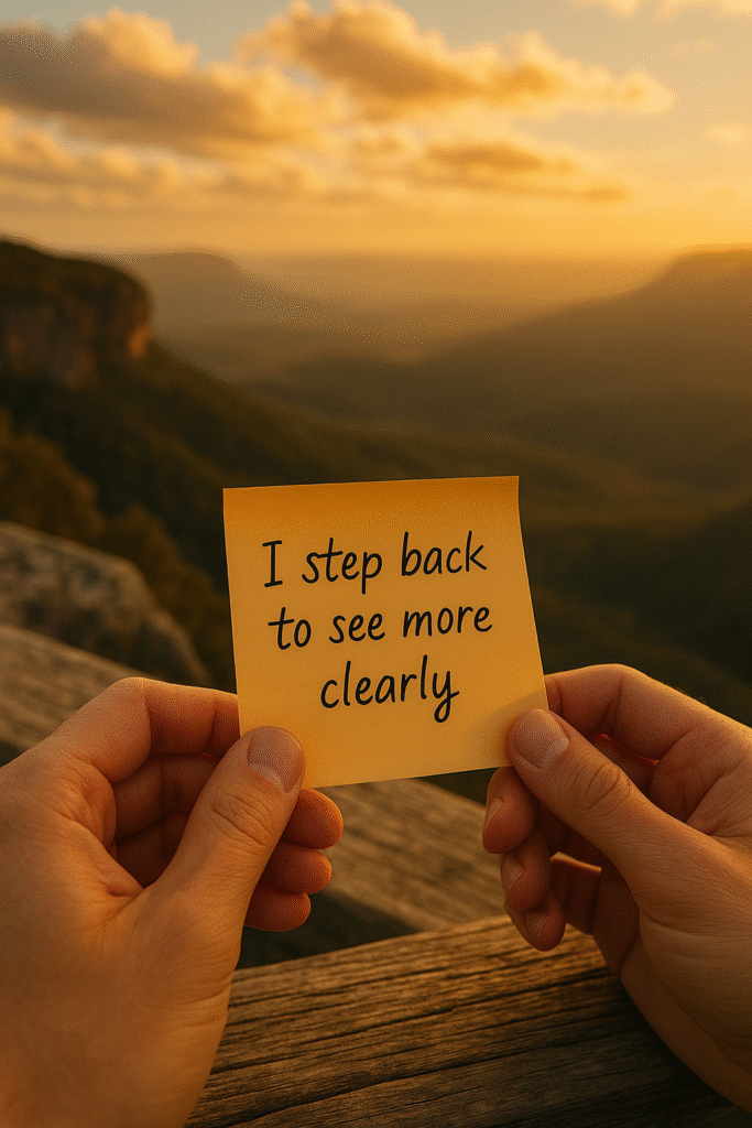 I step back to see more clearly