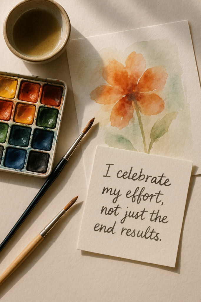 I celebrate my effort, not just the end results.