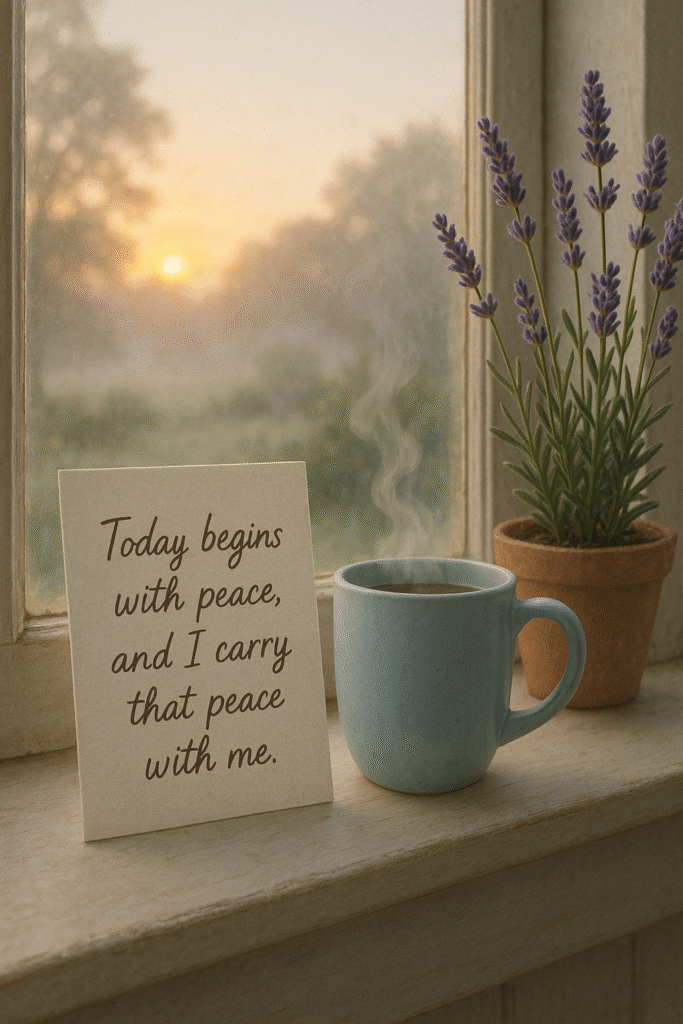 Today begins with peace, and I carry that peace with me.