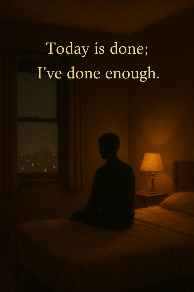 Today is done; I’ve done enough.