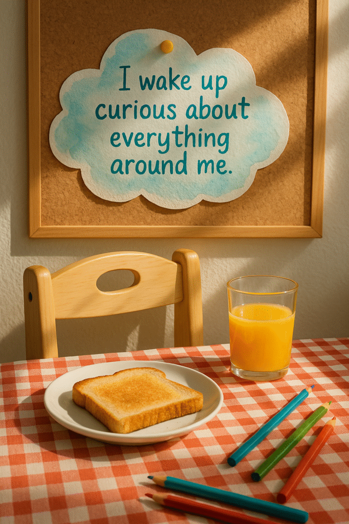 I wake up curious about everything around me.