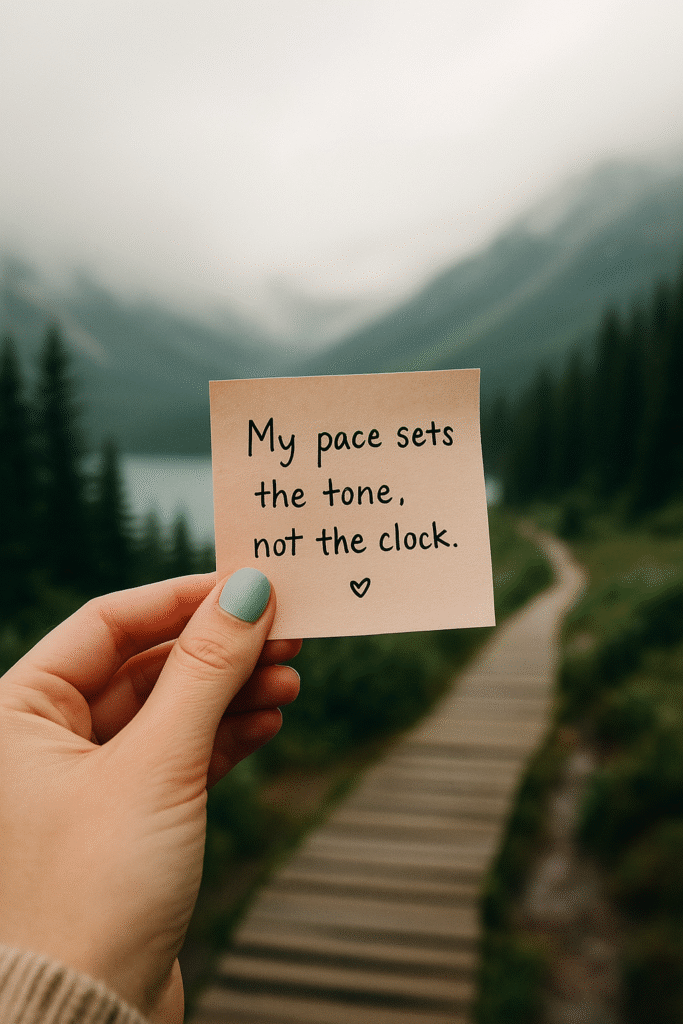 My pace sets the tone, not the clock