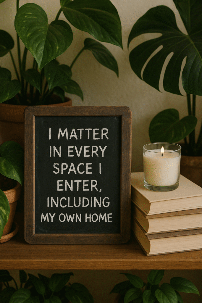 I matter in every space I enter, including my own home.
