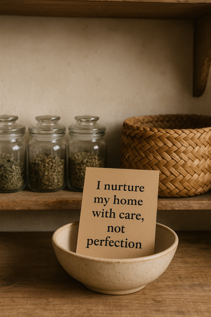 I nurture my home with care, not perfection.