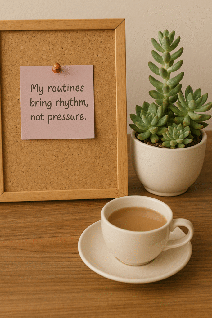 My routines bring rhythm, not pressure.