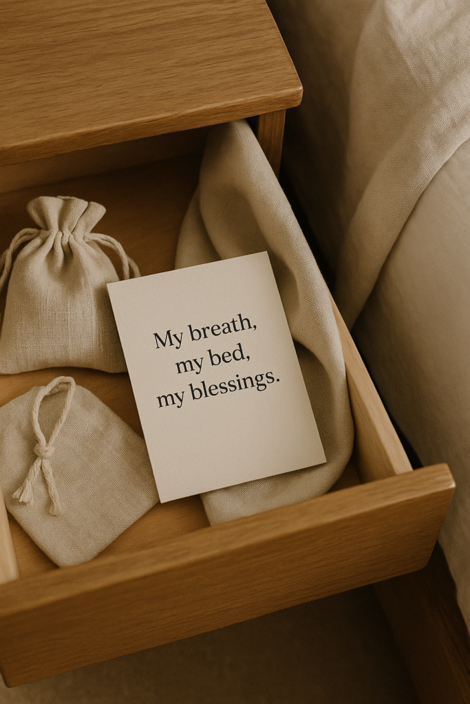 My breath, my bed, my blessings.