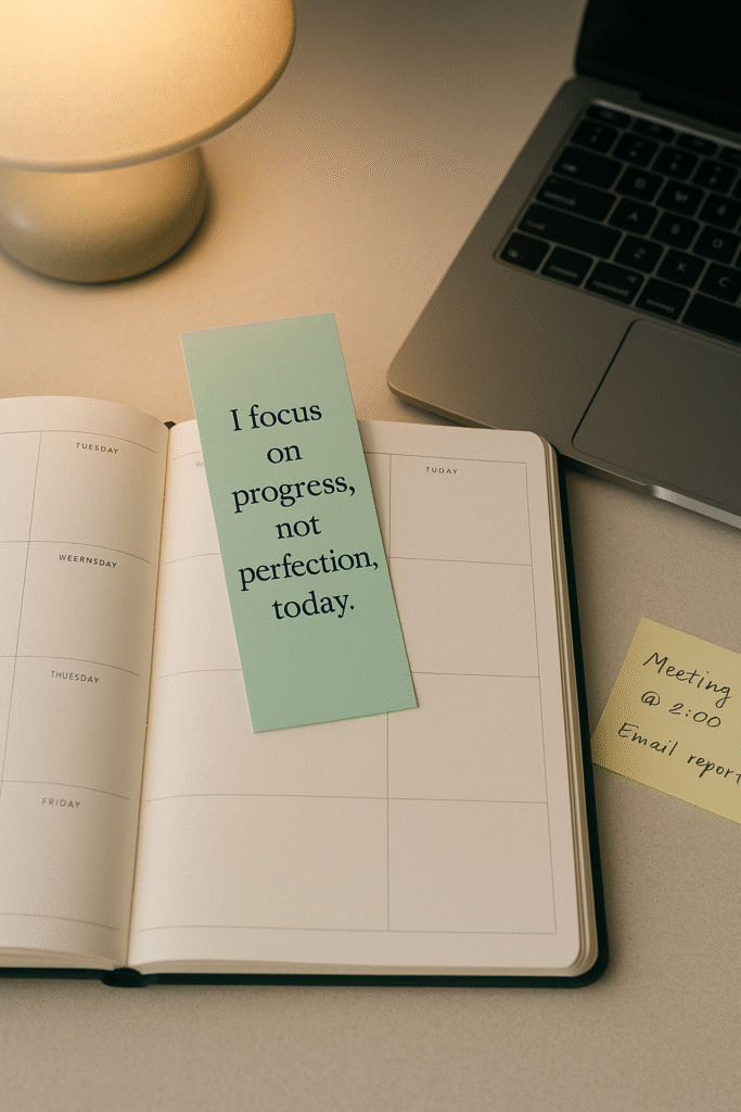 I focus on progress, not perfection, today