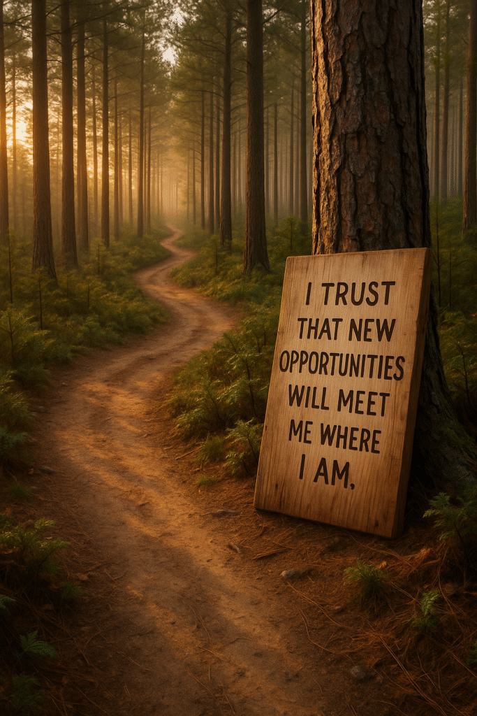 I trust that new opportunities will meet me where I am.