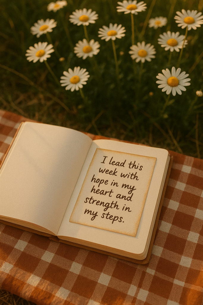 I lead this week with hope in my heart and strength in my steps.