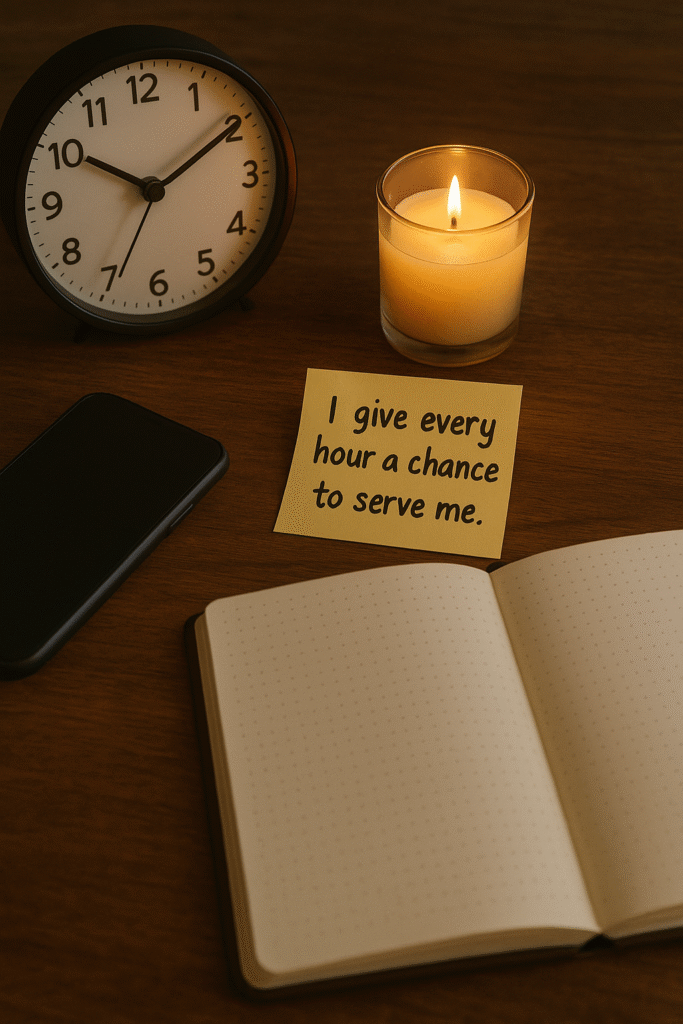 I give every hour a chance to serve me.
