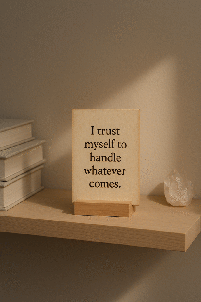 I trust myself to handle whatever comes.