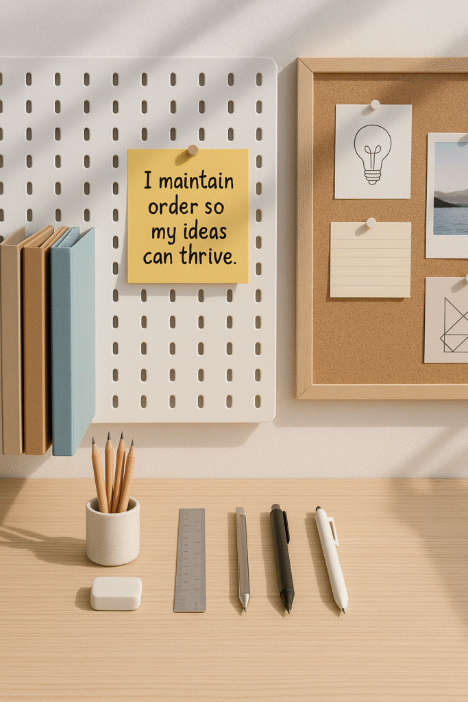 I maintain order so my ideas can thrive.