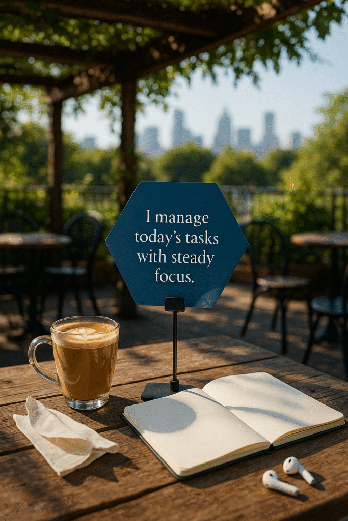 I manage today’s tasks with steady focus