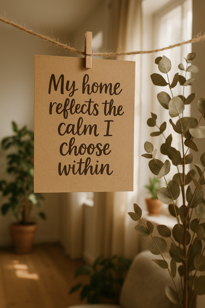 My home reflects the calm I choose within.