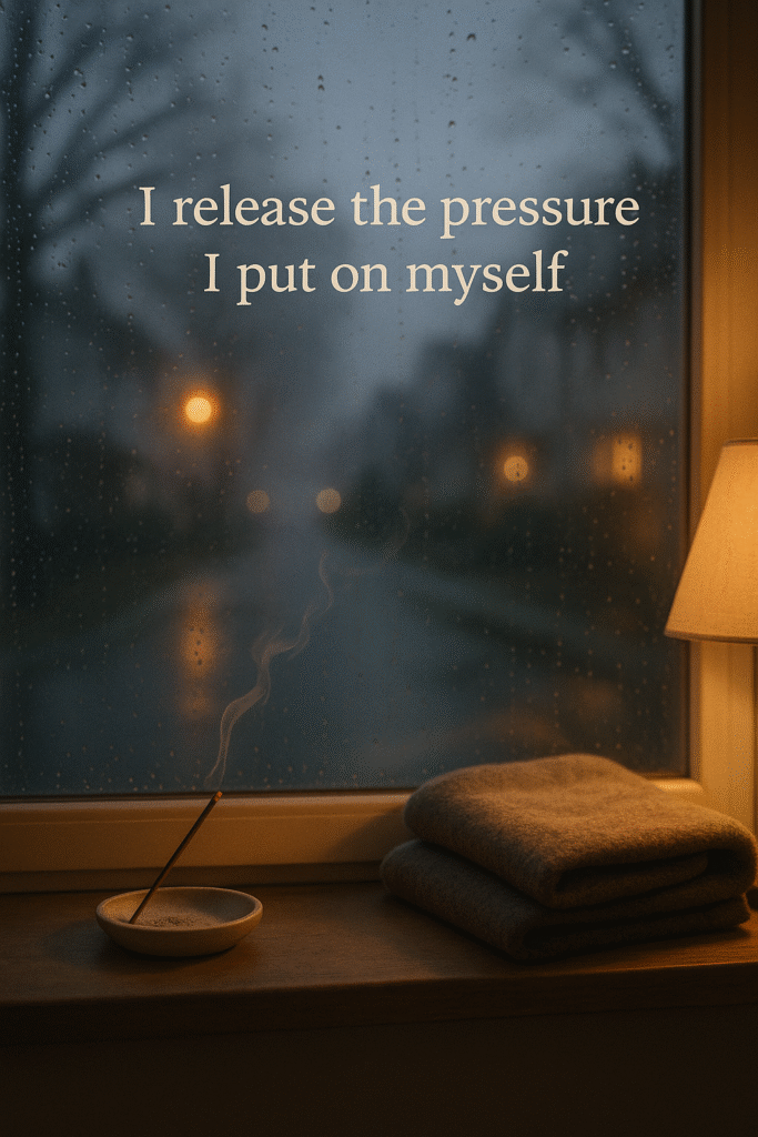 I release the pressure I put on myself.