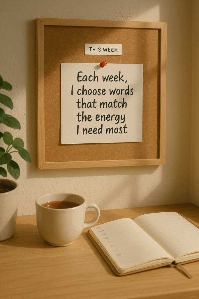 Each week, I choose words that match the energy I need most.