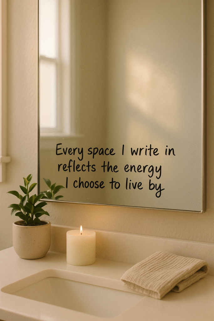 Every space I write in reflects the energy I choose to live by