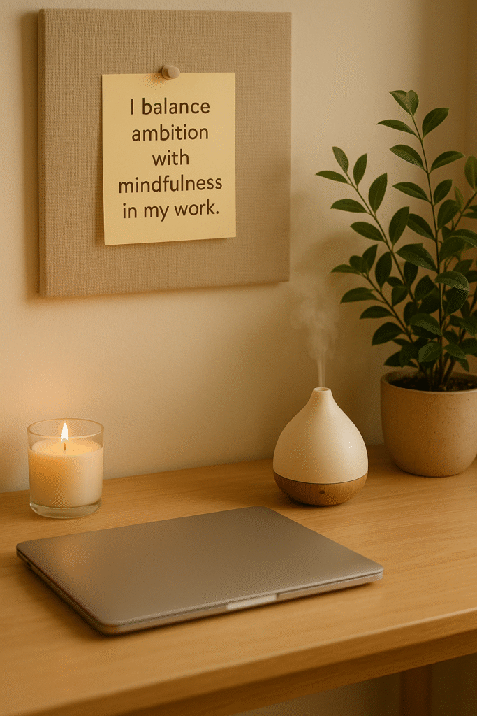 I balance ambition with mindfulness in my work.