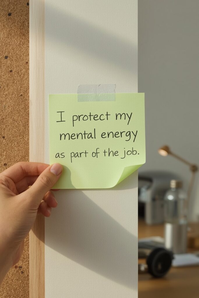 I protect my mental energy as part of the job