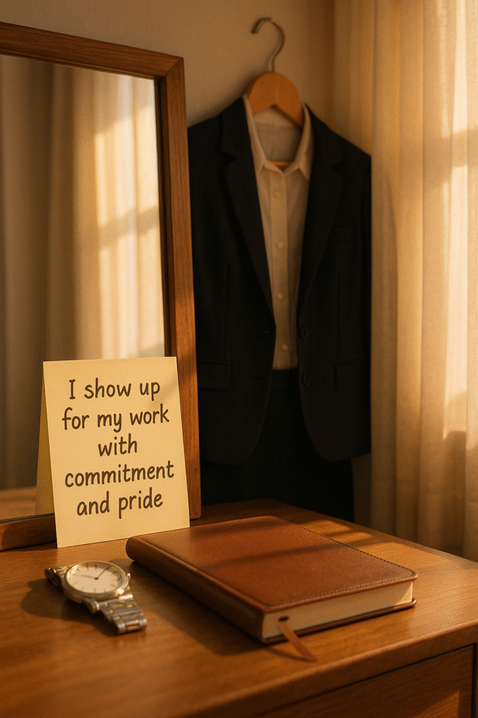 I show up for my work with commitment and pride.