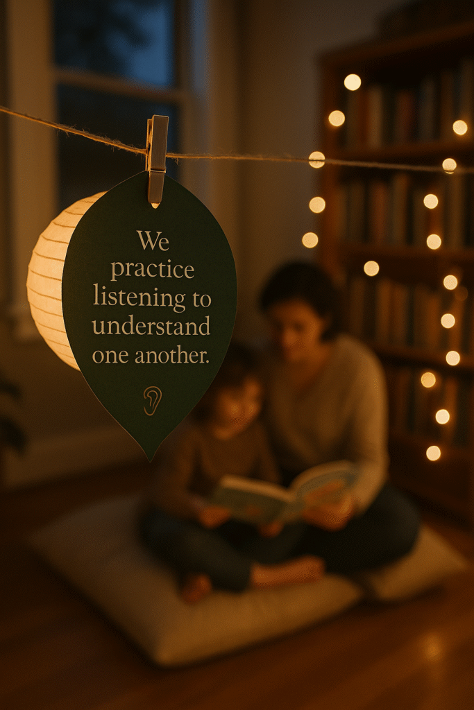 We practice listening to understand one another