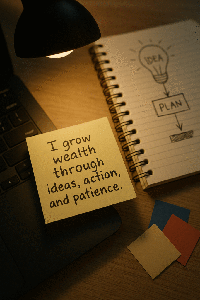 I grow wealth through ideas, action, and patience.