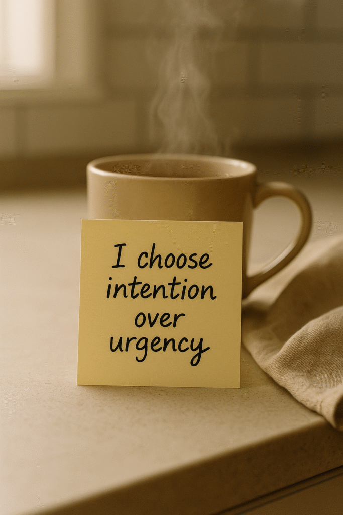I choose intention over urgency
