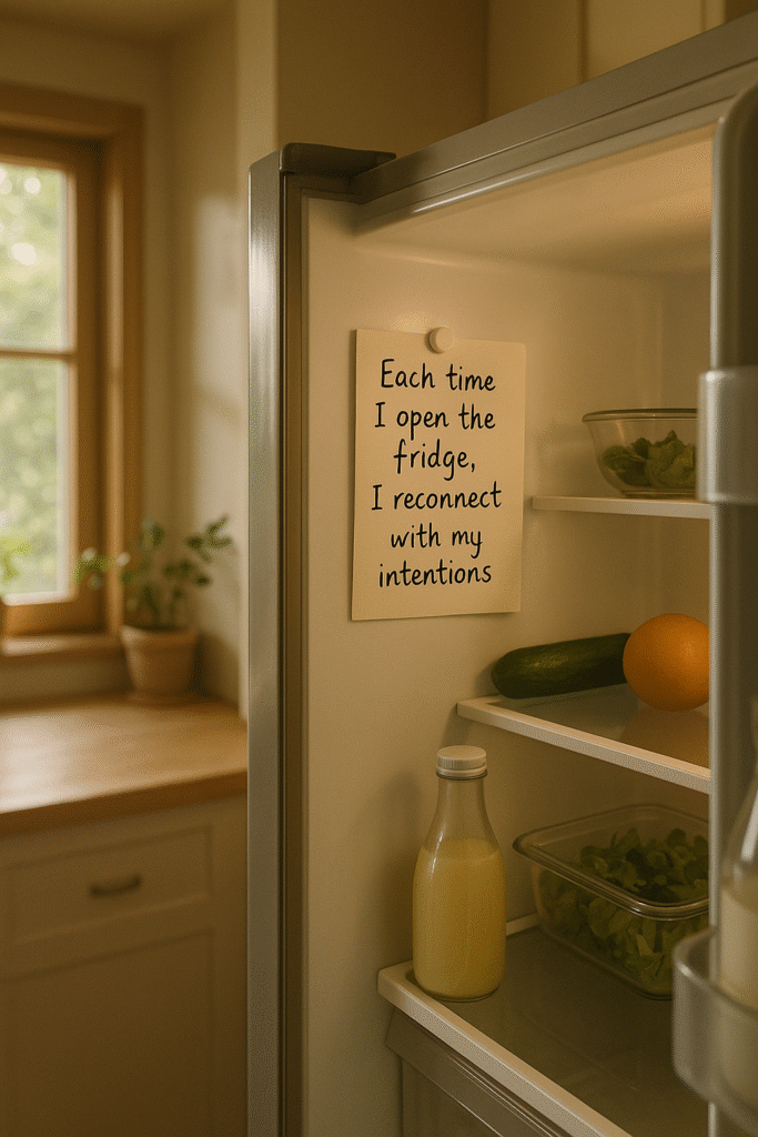 Each time I open the fridge, I reconnect with my intentions