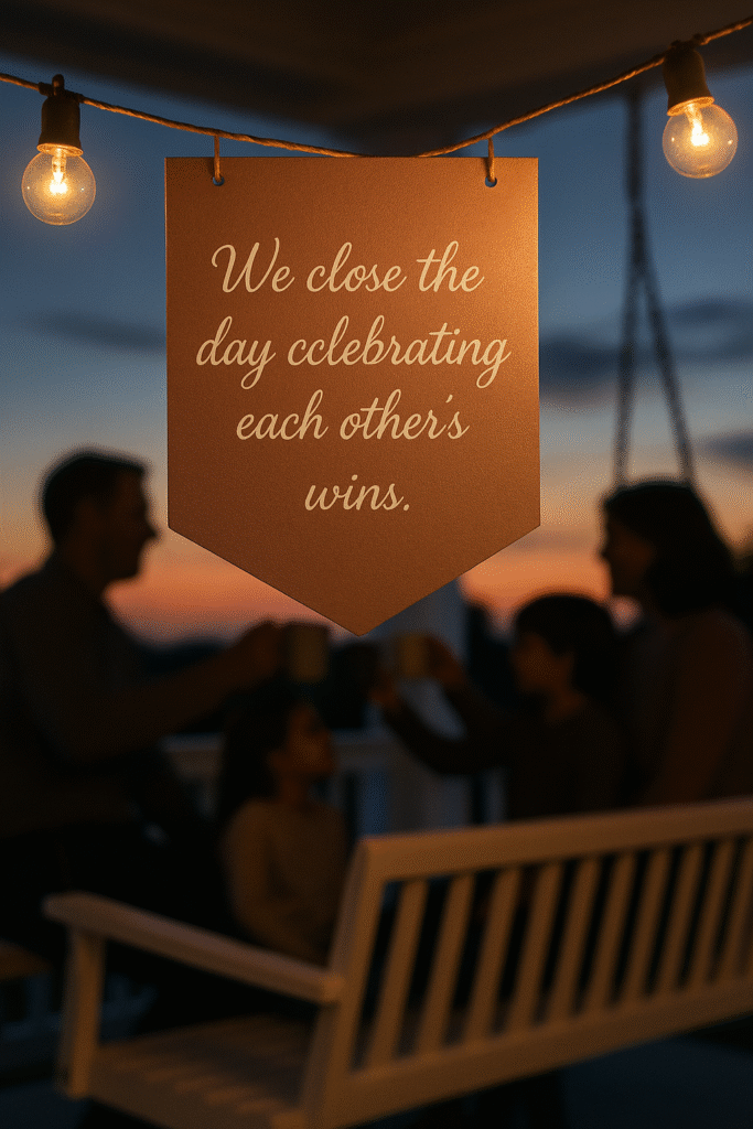 We close the day celebrating each other’s wins
