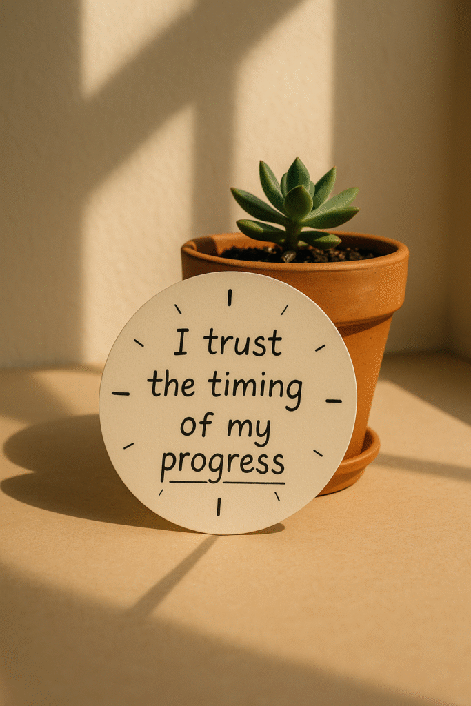 I trust the timing of my progress