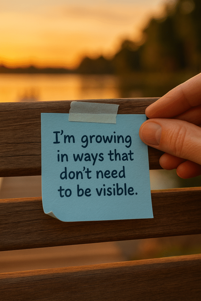 I’m growing in ways that don’t need to be visible