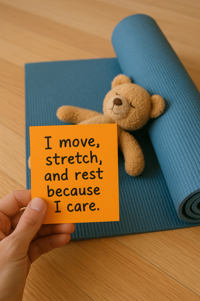 I move, stretch, and rest because I care.