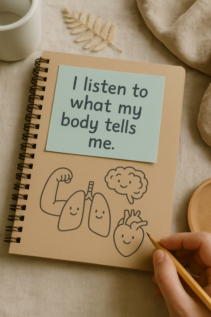 I listen to what my body tells me.