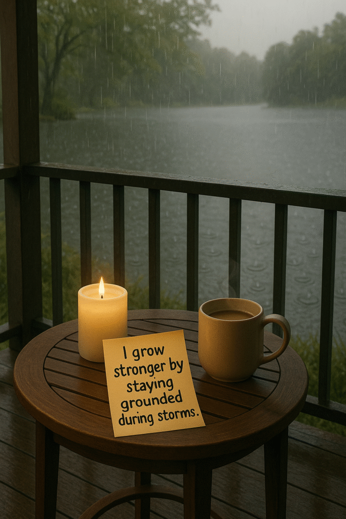 I grow stronger by staying grounded during storms.