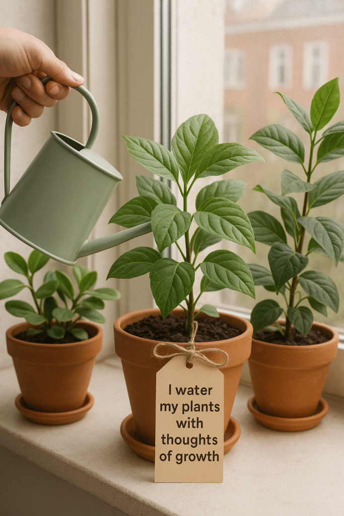 Watering Plants with Growth Thoughts