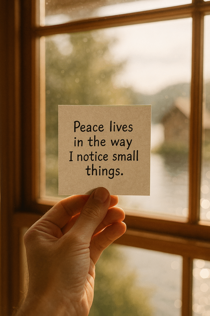 Peace lives in the way I notice small things