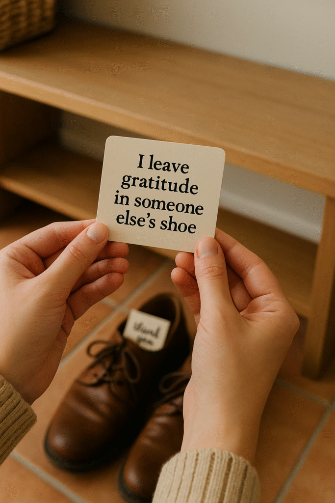 Hidden Shoe Gratitude Note