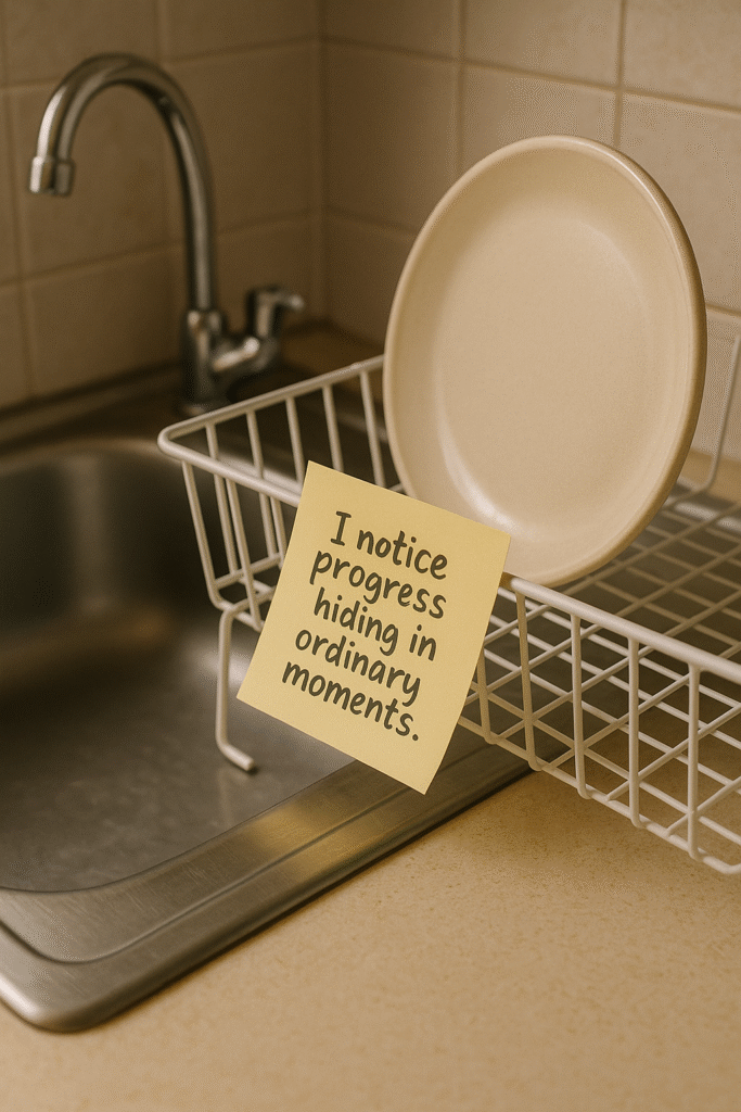 I notice progress hiding in ordinary moments.