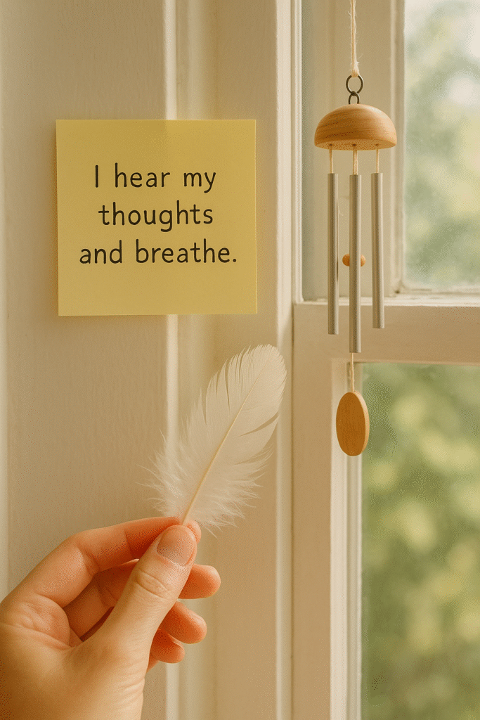 I hear my thoughts and breathe.