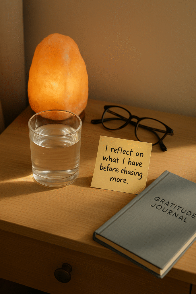 I reflect on what I have before chasing more.